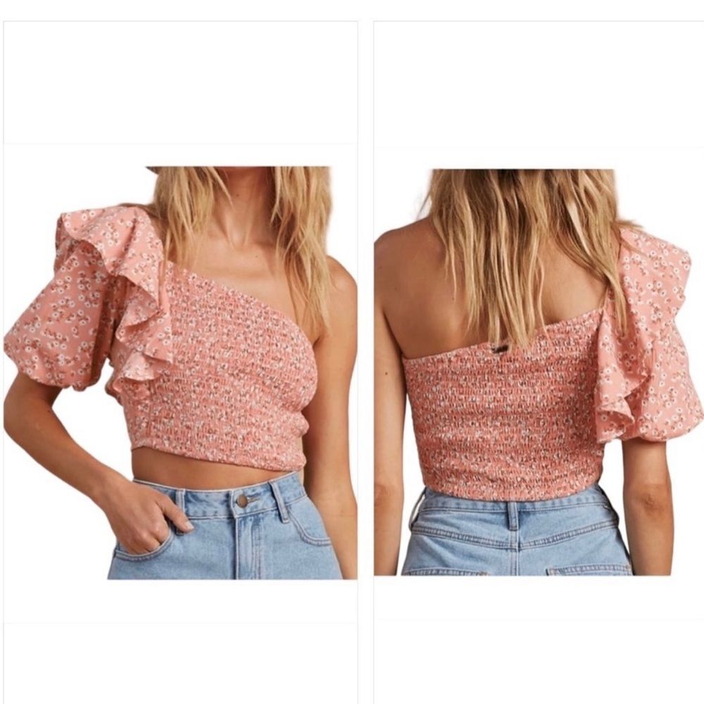 BILLABONG × The Salty Blonde Shine On One-Shoulder Crop Top